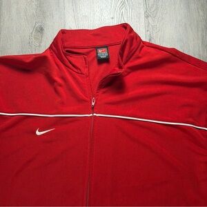 Nike Track Jacket Mens 3XLT Red Full Zip Warm Up Running Training Athletic